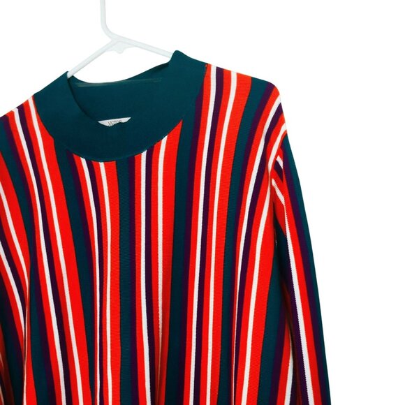 Victor Glemaud Womens 2X Multicolor Vertical Striped Long Sleeve Crop Knit Top - Picture 3 of 6